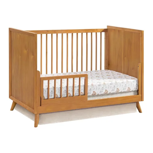Vista 2 de Oxford Baby Dawson - Kit de conversión de riel de protección de cuna a cama infantil, marrón miel, certificado Green Guard Gold
