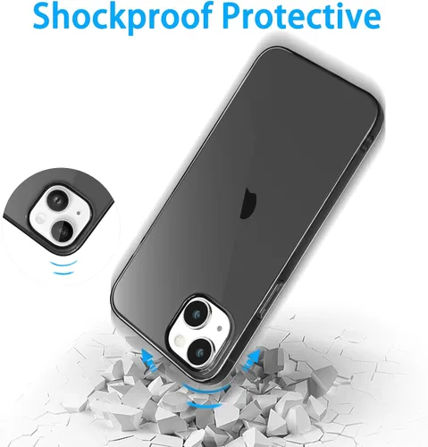 Vista 6 de JJGoo Compatible con iPhone 13 Mini, funda suave y transparente a prueba de golpes, delgada, antigolpes, para iPhone 13 mini, 5.4 pulgadas, negro