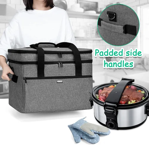 Vista 7 de Yarwo Bolsa de cocción lenta compatible con Crock-Pot/Hamilton Beach 8-10 Negro