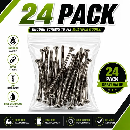 Vista 5 de Tornillos para madera de níquel plateado satinado de 9 x 3 pulgadas, tornillos extra largos para bisagra de puerta, tornillos de seguridad