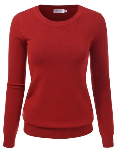 Vista 14 de Suéter Pullover de Punto Suave Premium para Mujer con Cuello Redondo y Manga Larga (S-XXL)
