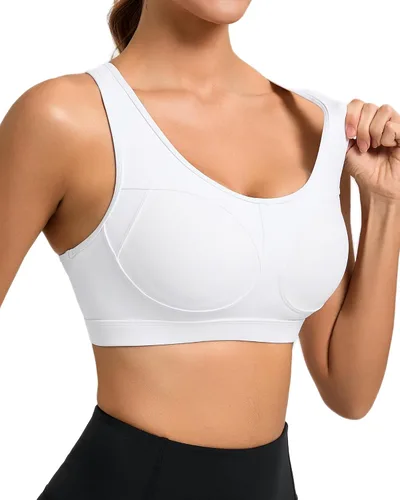 Vista 3 de RUNNING GIRL Sujetadores deportivos para mujer con copa moldeada de alto impacto, brasier deportivo de alto impacto, espalda cruzada, entrenamiento