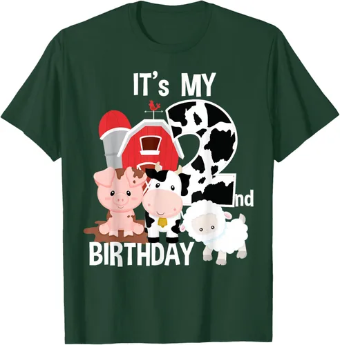 Vista 92 de Camiseta para fiesta de 2 años con texto en inglés "It's My 2nd Birthday", Negro