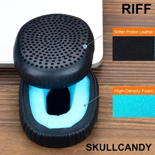 Vista 3 de Riff - Almohadillas de repuesto defean compatibles con auriculares inalámbricos Skullcandy Riff (negro)