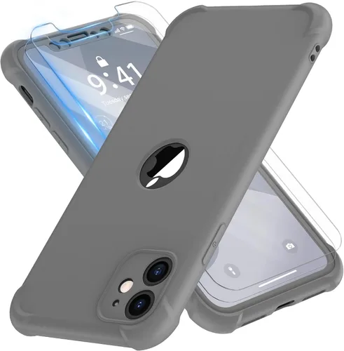 Vista 76 de ORETECH Funda para iPhone 11, con [2 protectores de pantalla de vidrio templado] [prueba de caídas de grado militar de 10 pies]