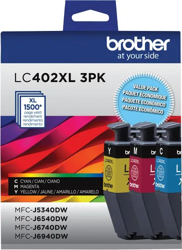 Vista 7 de Brother Cartucho de tinta negro LC402BK de rendimiento estándar genuino
