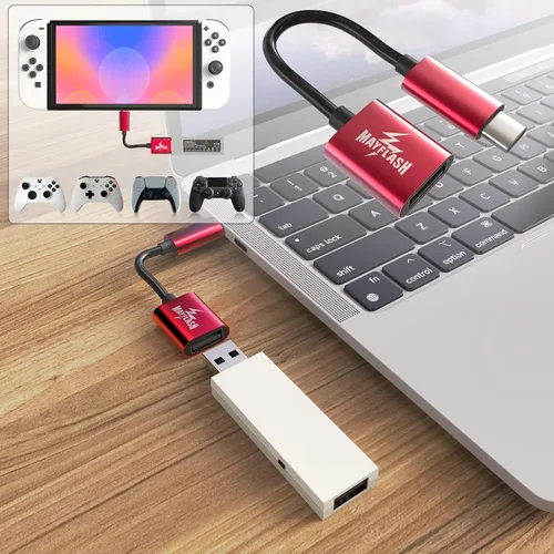 Vista 3 de MAYFLASH Magic NS Wireless Bluetooth Controller Adaptador USB para Switch/Switch 2, Steam Deck, macOS, Windows, Raspberry Pi y más