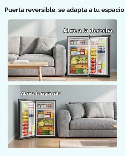 Vista 7 de EUHOMY Mini refrigerador con congelador, refrigerador compacto de 3.2 pies