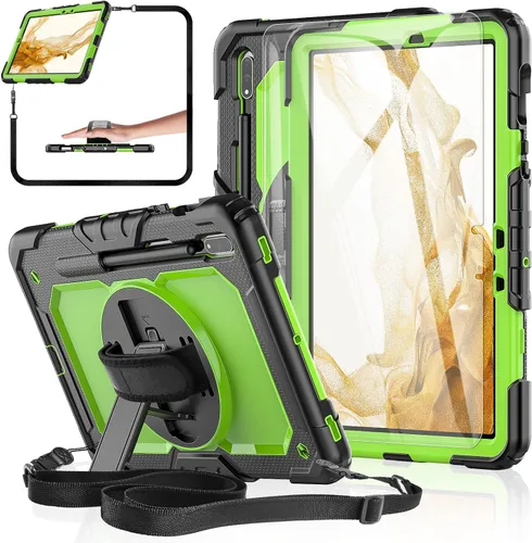 Vista 16 de Funda para Samsung Galaxy Tab S8/S7 de 11 pulgadas 5G Funda para Tableta 2022/2020, [con Protector de Pantalla de Vidrio Templado], Soporte