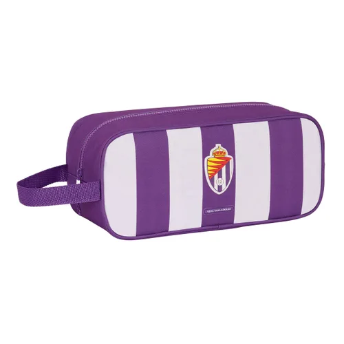 Vista 2 de Zapatillero de Viaje Real Valladolid C.F. Blanco Morado 34 x 15 x 14 cm