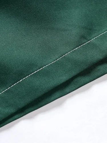Vista 7 de OYOANGLE Conjunto de 2 piezas para hombre, camisa y pantalones cortos con botones y manga corta