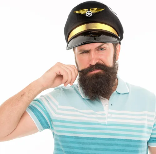 Vista 6 de Paquete de 8 sombreros de piloto para adultos, sombrero de capitán de avión, accesorios de disfraz para hombres y mujeres, suministros de fiesta
