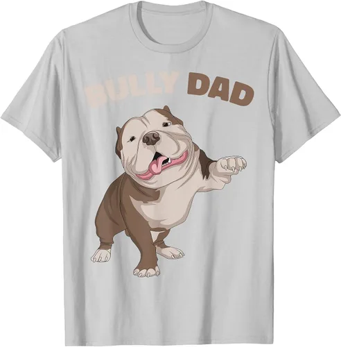 Vista 66 de American Bully Dad Dog Owner Father Funny Men T-Shirt Asphalt Grey