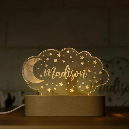 Vista 7 de Luz nocturna personalizada para habitación de niños, decoración de habitación de bebé, con nombre personalizado, lámpara de noche, regalos