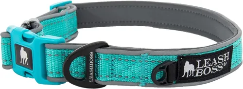 Vista 7 de Leash Boss Collar reflectante ajustable para perro, hebilla de liberación rápida y ribetes e hilos reflectantes para perros pequeños, medianos