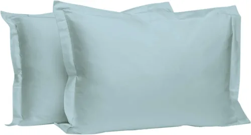 Vista 68 de Juego de 2 fundas de almohada de 100 % algodón puro, tamaño King, color plateado, lujosas fundas de almohada de algodón de fibra larga de 400 hilos