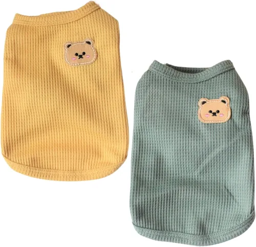 Vista 9 de Camisetas de algodón para perros y gatos - Chalecos sin mangas suaves, transpirables y elásticos para perros medianos y pequeños