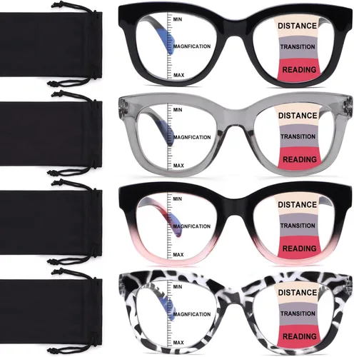 Vista 9 de Lentes de lectura progresivas multifocales para mujeres y hombres, bloqueo de luz azul, para computadora, lectores multifocales no lineales con A1