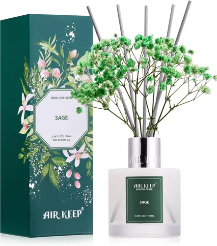 Vista 24 de Airkeep Juego de difusor de varillas – 3.38 onzas líquidas (3.4 fl oz), difusor de aroma de bambú para el hogar, incluye 8 varillas difusoras