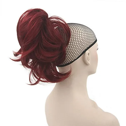 Vista 2 de IMISSU Extensiones de cabello sintético rizado y flexible para cola de caballo (rubio 613)