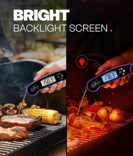 Vista 5 de Termómetro digital para carne, termómetro de alimentos para cocinar, morado Púrpura