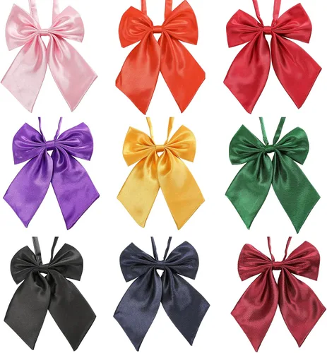 Vista 4 de AWAYTR Pajarita ajustable preatada para mujer, pajaritas de color sólido para mujer