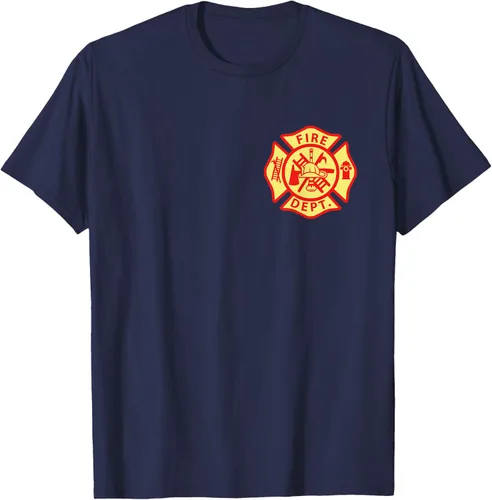 Vista 48 de Camiseta con logotipo de bomberos con símbolo de bombero, Negro