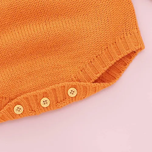 Vista 6 de mimixiong Body unisex de manga larga para bebé, suéter de calabaza, sudadera con capucha, color naranja
