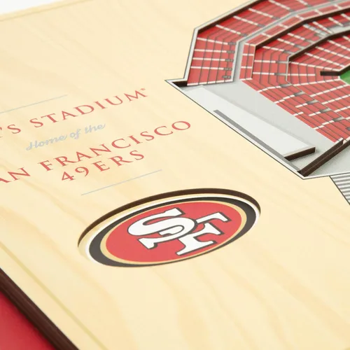 Vista 4 de YouTheFan Arte de pared de 5 capas con vista del estadio de la NFL