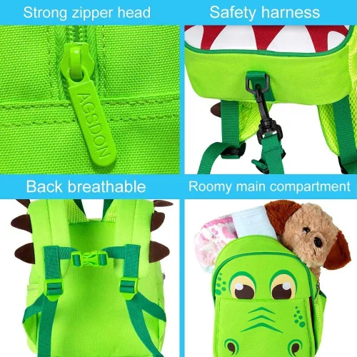 Vista 6 de gxtvo Mochila para niños pequeños, correa de seguridad de 9.5 pulgadas para niños y niñas, unicornio, mariposa, sirena, dinosaurio