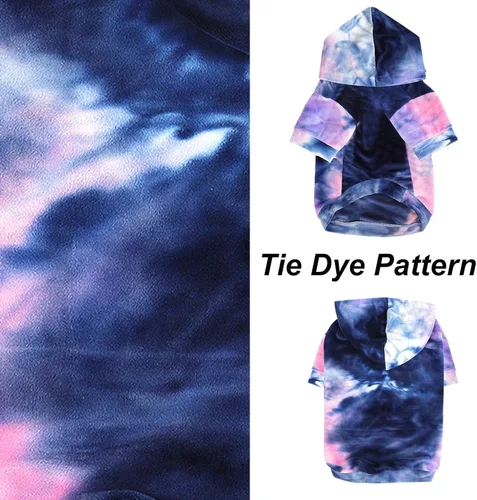 Vista 3 de Mklhgty: sudadera con capucha tie dye para perros y gatos, suéter para cachorros, sudadera, abrigo para clima frío, ropa para mascotas para perros
