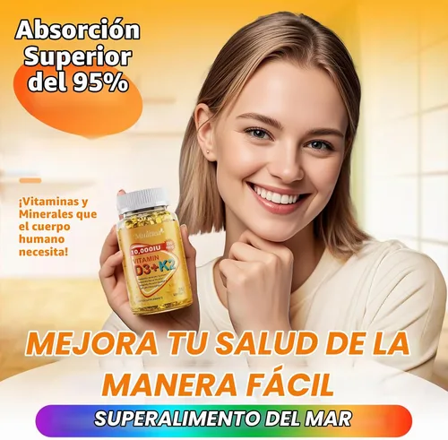 Vista 5 de Vitamina D3 K2 10000 UI con MK7 para la salud ósea, inmune y cardíaca, 250