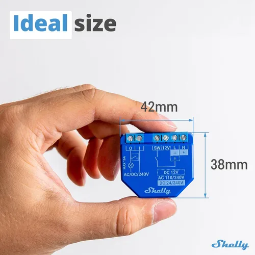 Vista 12 de Shelly Plus 1 UL Interruptor de relé inteligente WiFi con contactos secos Automatización del hogar Puerta de enlace Bluetooth Compatible