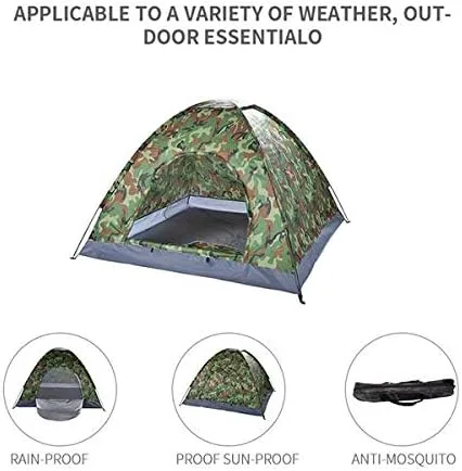 Vista 8 de Tienda de campaña para 3-4 personas, impermeable, pop-up para deportes al aire libre, con bolsa de transporte, protección UV, refugio solar