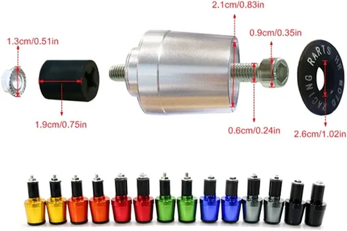 Vista 6 de COPART - Tapones universales para manillar de motocicleta, 7/8 pulgadas, 0.866 in, repuesto para Honda CBR1000RR CBR600RR CB650F CBR250R CBR929RR