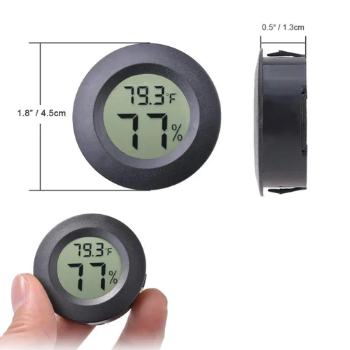 Vista 2 de 3 unids mini higrómetro termómetro interior exterior redondo medidor de humedad Fahrenheit Celsius medidor de temperatura conmutable Sensor