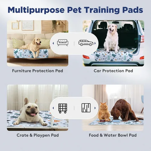 Vista 3 de Almohadillas lavables para orina para perros, 2 paquetes pequeños de 18"x24", almohadillas reutilizables súper absorbentes para cachorros
