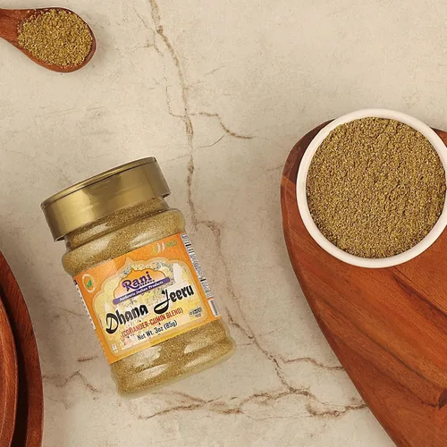 Vista 5 de Rani Dhana-Jeeru (mezcla de cilantro y comino 50-50) en polvo de 3 onzas (3.00 oz) tarro de PET ~ Todo natural Sin sal Vegano Apto para gluten