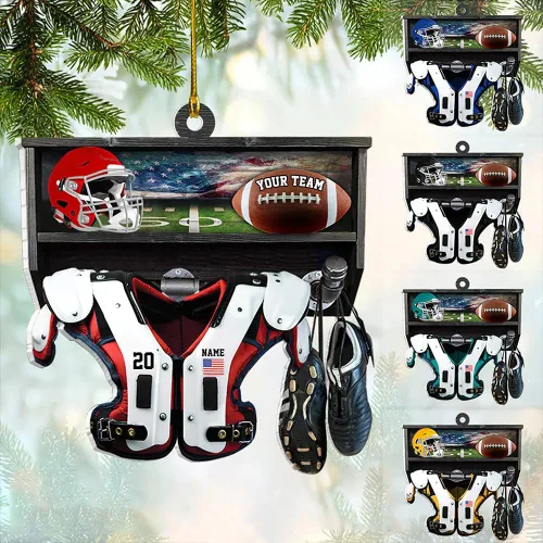 Vista 27 de Adorno de Navidad de fútbol americano personalizado, adorno de fútbol americano, adornos de Navidad de fútbol americano personalizados, adornos
