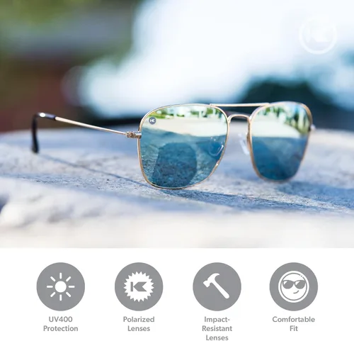Vista 2 de Knockaround Mount Evans Polarized Sunglasses - Squared Aviator Style Sunglasses with Full UV400 Protection