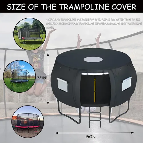 Vista 2 de XCZ cubierta de trampolín, tienda de trampolín, con ventanas de ventilación, diseño abierto. Adecuado para trampolines circulares de 8 pies de seis
