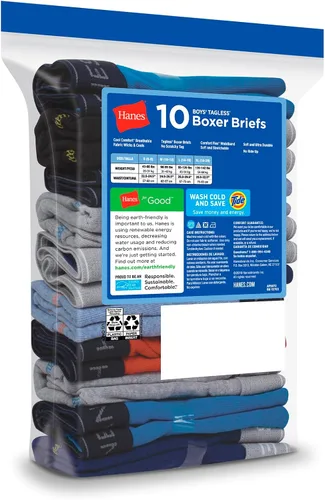 Vista 5 de Hanes Calzoncillos tipo bóxer Comfort Flex y Comfortsoft, paquete de 10 unidades disponibles para niños y niños pequeños