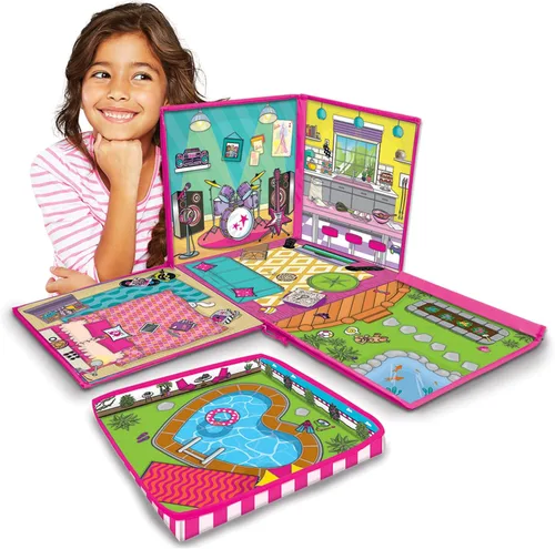 Vista 7 de Caja ZipBin con cierres para guardar hasta 40 Barbies; se puede utilizar como casa de muñecas, caja de guardado y alfombra para jugar