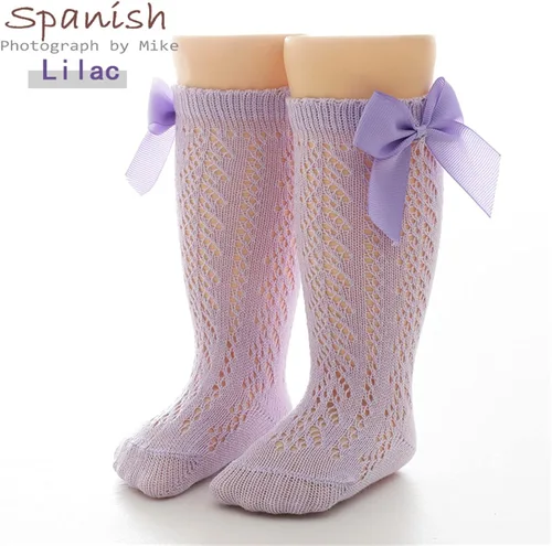 Vista 2 de Calcetines para niños de 8 años para bebés y niñas pequeñas, calcetines altos hasta la rodilla, paquete de 1 lazo largo de algodón que no se muestra
