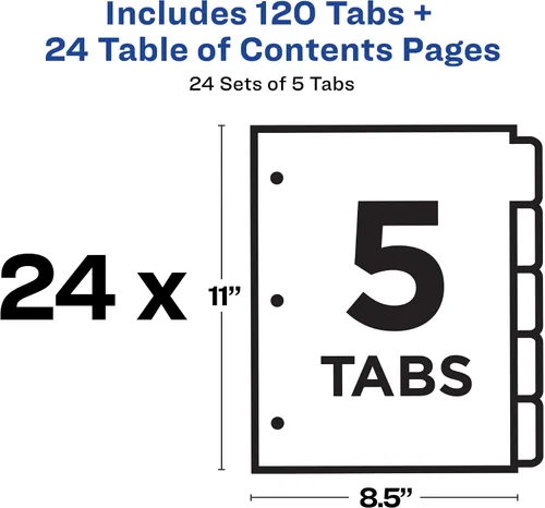 Vista 3 de Avery Ready Index Tabla de contenidos, divisores