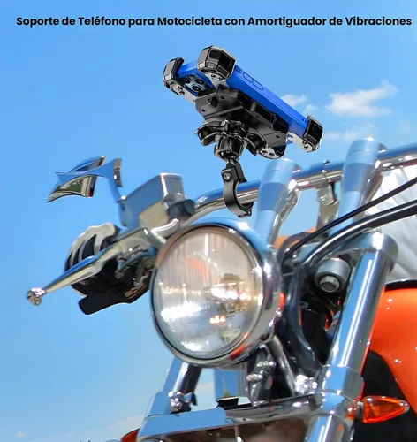 Vista 8 de VAZESWIN Soporte de teléfono para motocicleta con amortiguador de vibraciones, soporte para teléfono de bicicleta con bloqueo de 1s con base