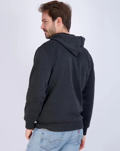 Vista 3 de Paquete de 3 sudadera con capucha de manga larga y cremallera completa para hombre chaqueta atlética disponible en tallas grandes y altas