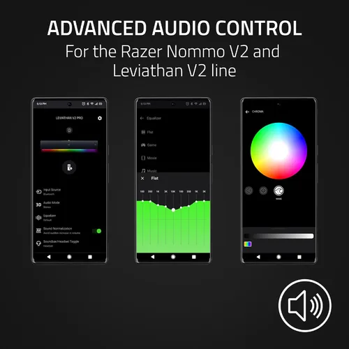 Vista 3 de Razer Cápsula de control inalámbrico: control de audio avanzado para altavoces Nommo V2 y Leviathan V2 - Personalización de luz RGB - Marcación