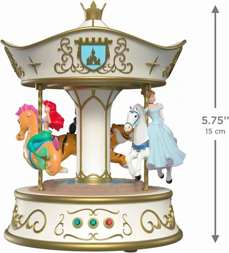 Vista 4 de Hallmark Keepsake Adorno navideño de princesa Disney (Dreams Go Round)