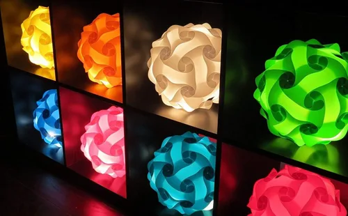 Vista 5 de Lightingsky. Lámpara IQ para ensamblar usted mismo. Estilo rompecabezas. Luces para decorar. Azul